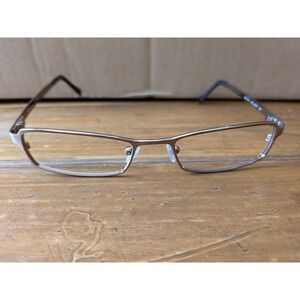 Versace 1041 Eyeglasses Frames 49-17-135 Amber Brown Metal Rectangular Italy